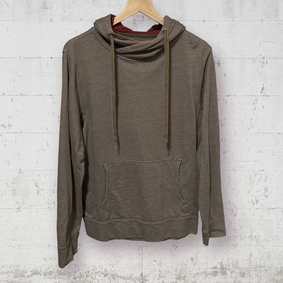 REI Other - REI | Cowl Neck Brown & Red Long Sleeve Drawstring Pullover Hoodie Sweatshirt S